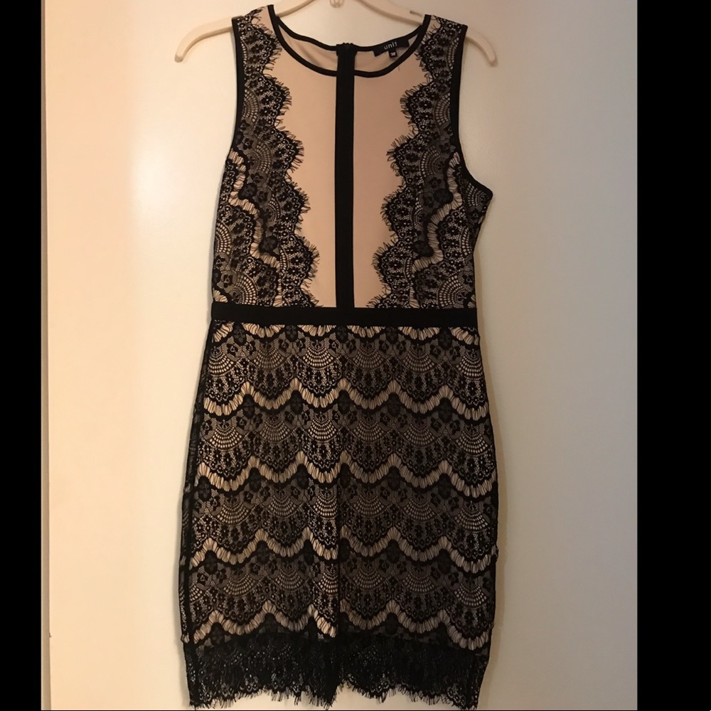 Lace Black and Tan dress